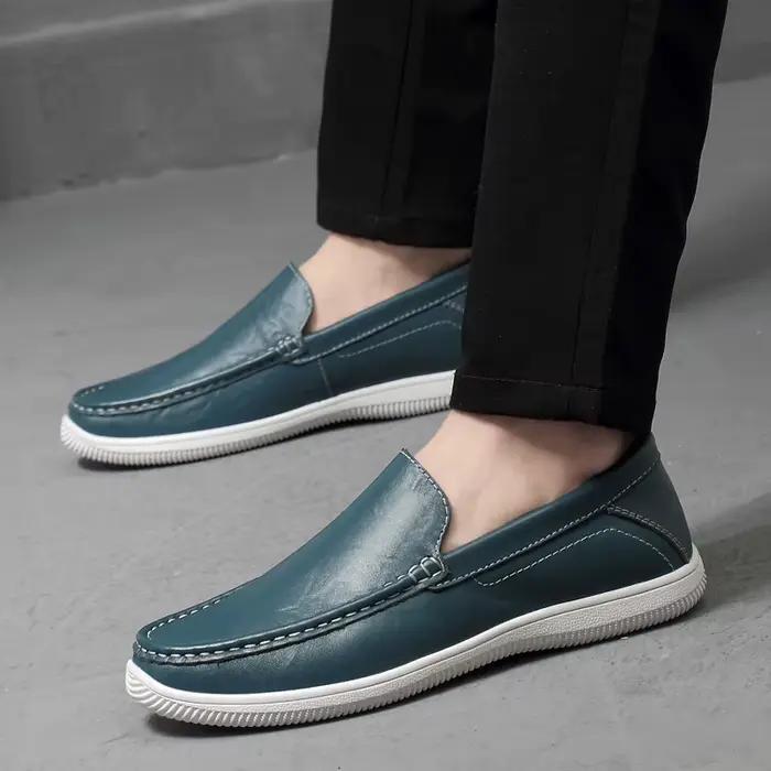 Chaussures décontractées en cuir véritable pour hommes, mocassins à semelle faite à la main, chaussures de conduite pour hommes, chaussures de travail élégantes, Europe et Amérique, Hot Knowing