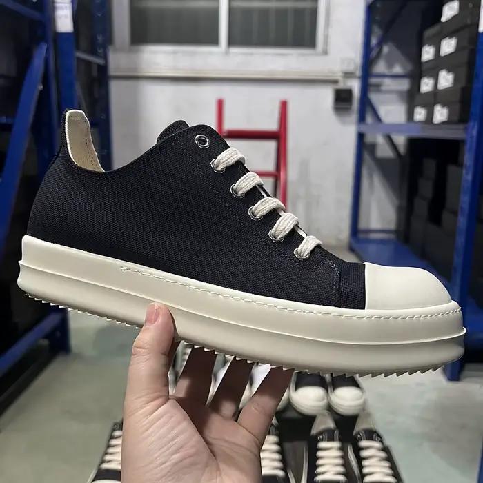 Chaussures décontractées hommes toile basse qualité Ro à lacets semelle épaisse respirant luxe concepteur classique formateurs femmes baskets plates
