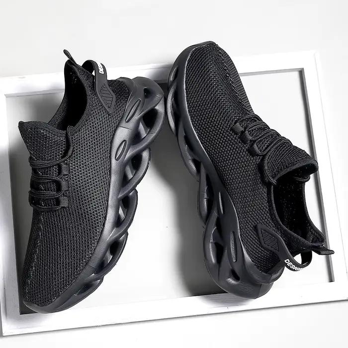 Hommes chaussures de Sport décontractées respirant léger baskets en plein air maille noir