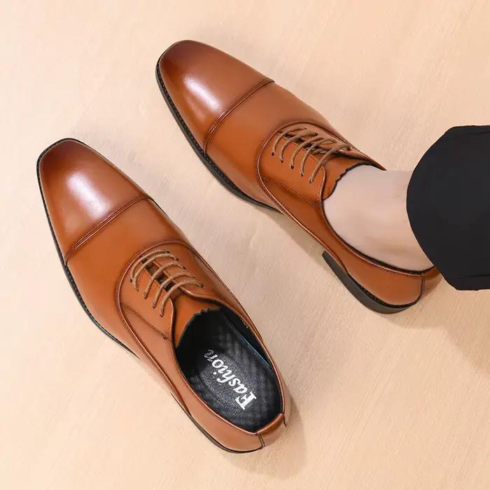 Chaussures habillées en cuir véritable pour homme