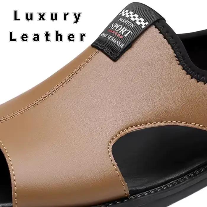 Marque homme sandales concepteur de mode en cuir décontracté pour hommes été confortable plage pantoufles en plein air