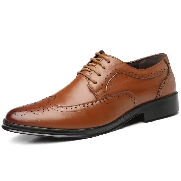 Chaussures Oxford en cuir de veau véritable pour hommes