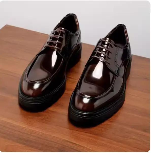 Chaussures en cuir décontractées britanniques faites à la main haut de gamme pour hommes