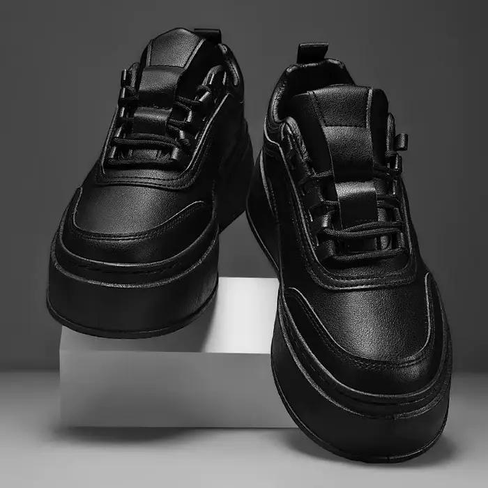 Chaussures basses pour homme rehaussantes bout rond ultra cuir semelle intérieure confortable pour diverses activités sportives et sorties décontractées