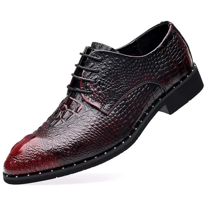 Chaussures habillées pour hommes d'affaires en cuir formel à lacets toutes saisons confortables pour mariage et affaires décontractées durables