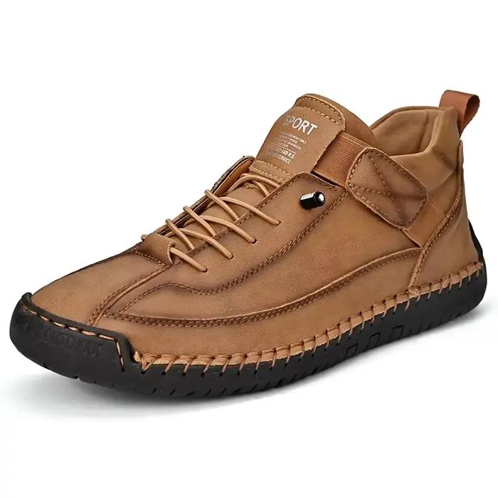 Chaussures en cuir cousues à la main pour hommes, légères, antidérapantes, décontractées, de marche, grande taille 47 48, mocassins de conduite à enfiler