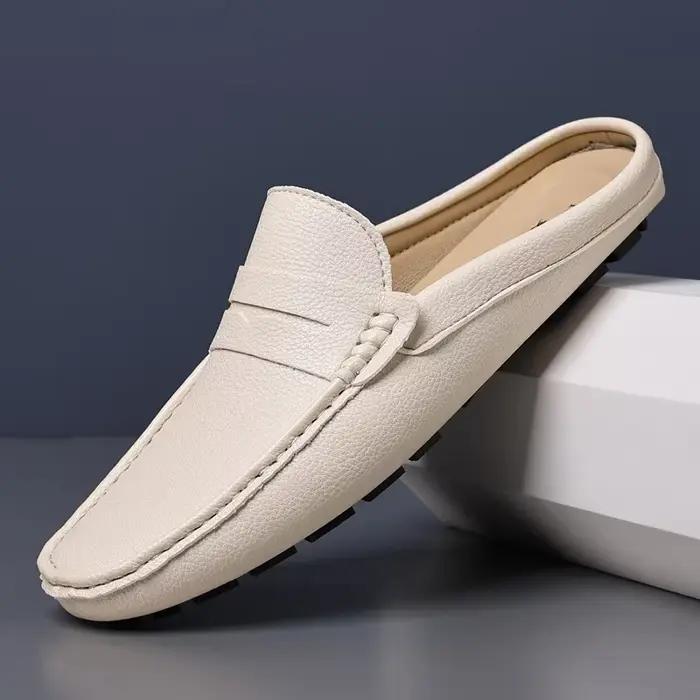 Mocassins d'été à enfiler en cuir souple pour hommes