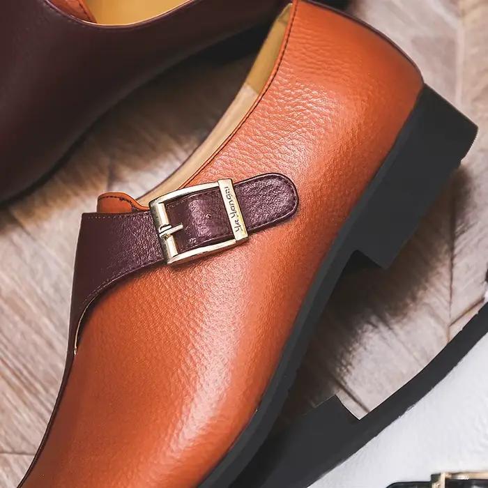 Chaussures en cuir Patchwork de haute qualité pour hommes Style britannique Yuppie bureau formel en cuir hommes d'affaires sociales chaussures habillées pour hommes