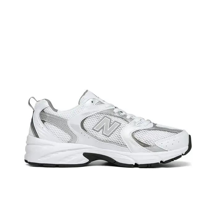 New Balance NB 530 Mesh, chaussures de course basses respirantes en cuir synthétique unisexe argent blanc