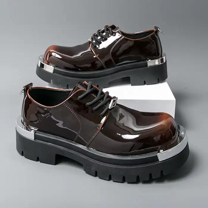 Derby décontracté hommes chaussures en cuir créateur de mode Styles