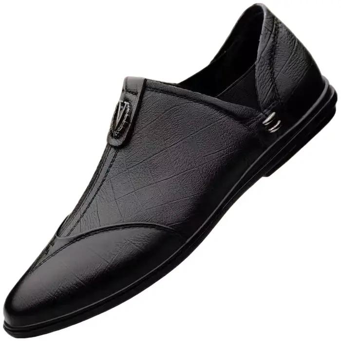 Nouvelle offre spéciale de la saison chaussures en cuir polyvalentes pour hommes chaussures d'affaires décontractées à fond souple pour la sécurité du travail papa Ca...