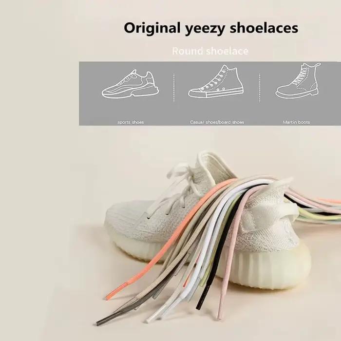 Lacets ronds en polyester blanc cassé pour baskets sportives multicolores occasions spéciales