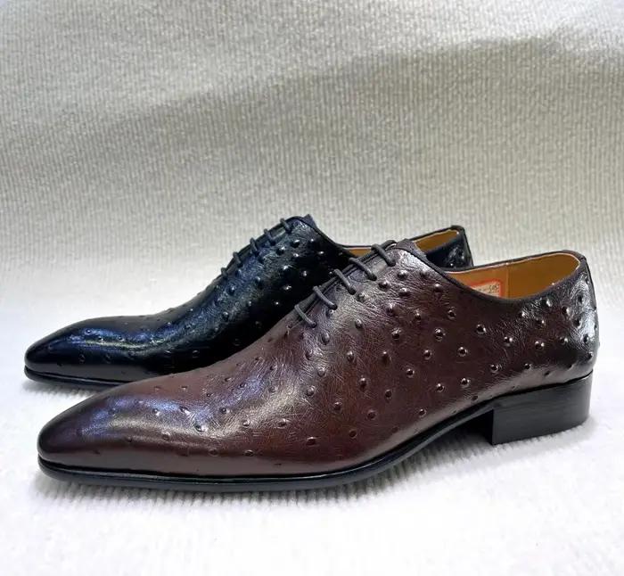 Oxfords Brogue en cuir véritable pour hommes