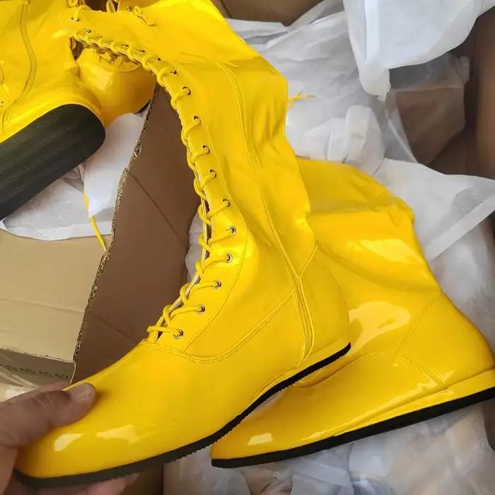 Bottes de lutte Hogan jaunes et noires