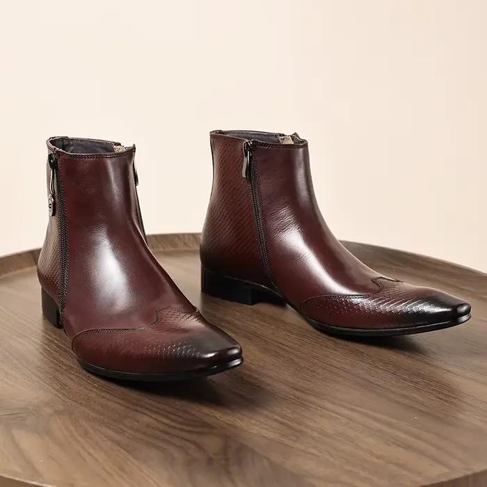 Chaussures montantes pour hommes avec fermeture éclair