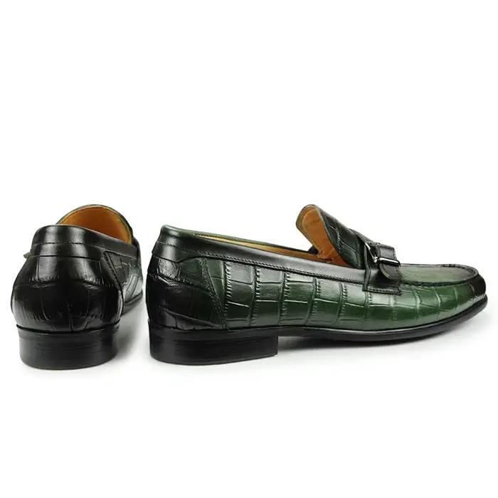 Penny – mocassins doublés en cuir pour hommes, chaussures de luxe pour hommes, mode décontractée, impression d'alligator, Zapato, boucle à enfiler