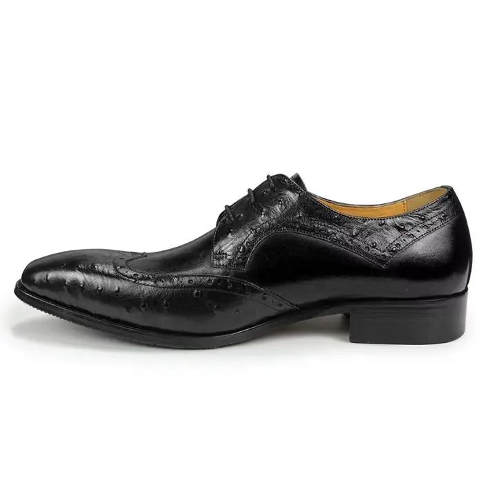 Chaussures Derby classiques en cuir de vache véritable pour hommes