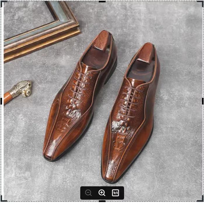 Shoe Guy. Chaussures provoqué en cuir pour hommes
