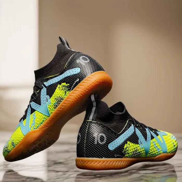 Chaussures de football montantes pour l'entraînement intérieur des cinq côtés pour hommes et femmes