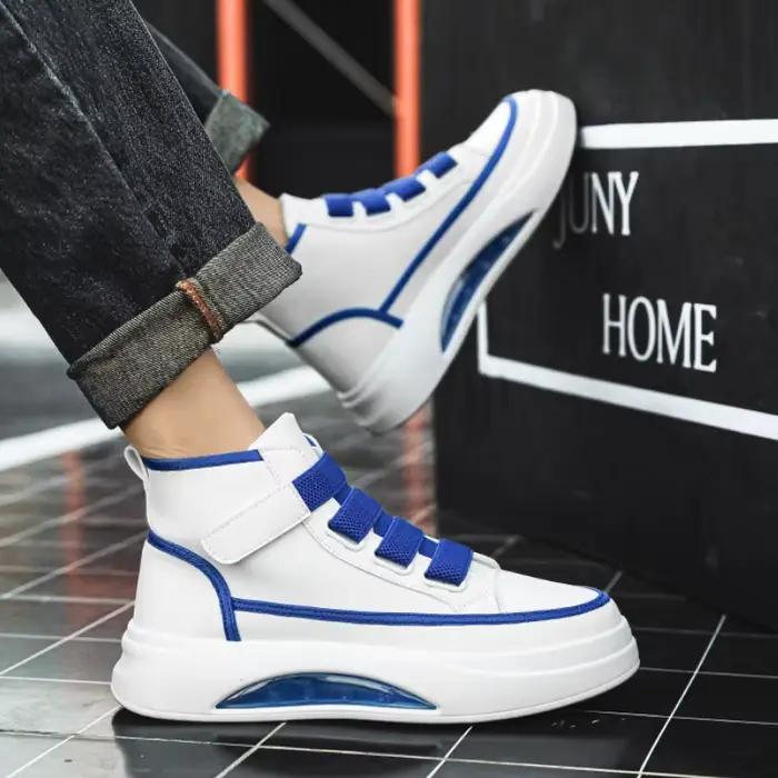 Luxe haut hommes chaussures mode coussin d'air hommes baskets plate-forme en cuir chaussures décontractées marque concepteur hommes bottines 2024 nouveau
