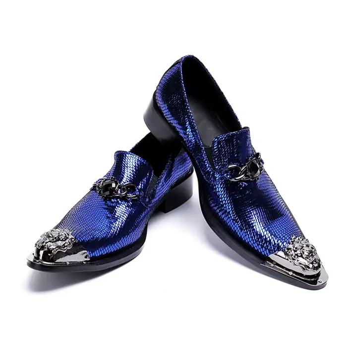 Chaussures à bout en fer pour hommes, personnalité réelle, luxe personnalisé, bureau formel, mariage, design original, rétro, chaussures en cuir décontractées