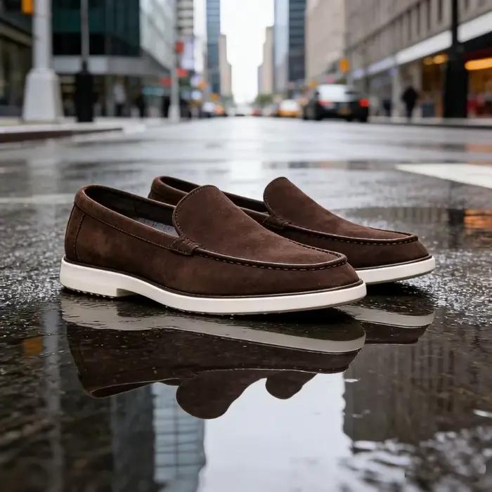 Chaussures décontractées pour hommes en cuir de cerf 2025