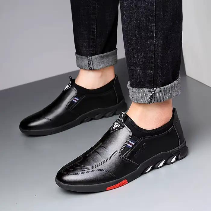 Chaussures en cuir à l'offre elles souples pour hommes, chaussures d'affaires décontractées, coordonnantes, respirantes, toutes assorties, 39-44, printemps, automne, nouveau, 2024