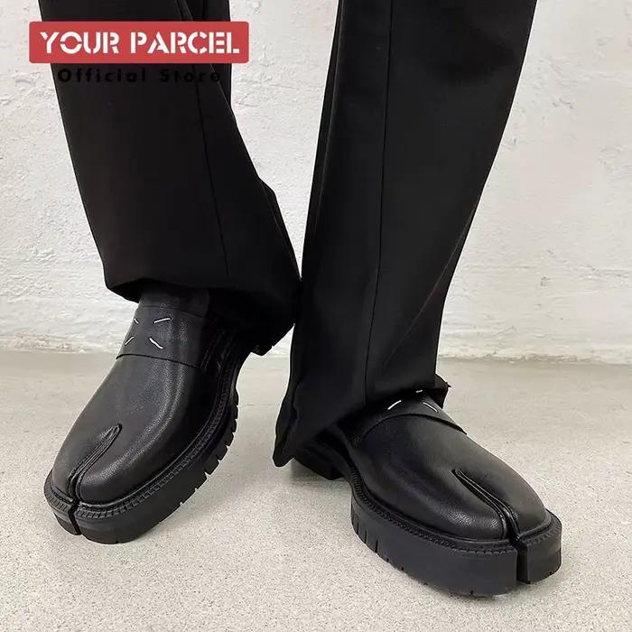 Mocassins en cuir à semelle épaisse pour hommes