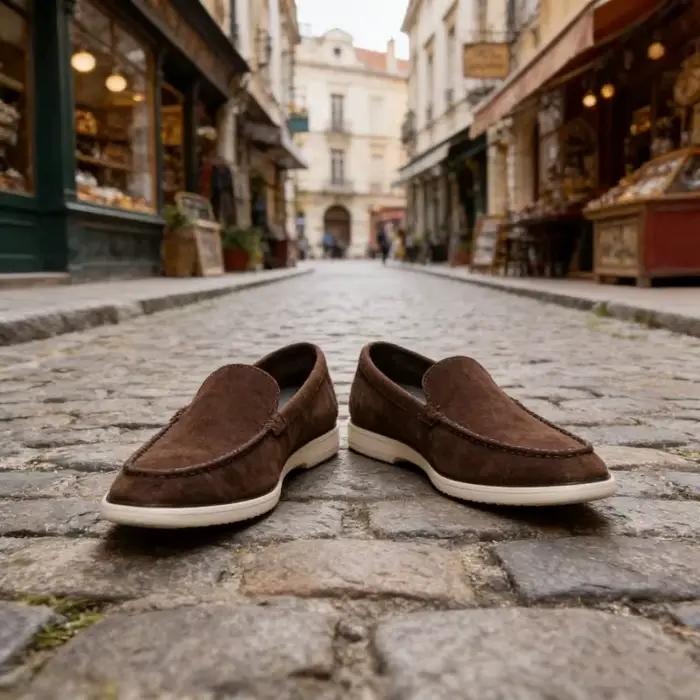 Chaussures décontractées pour hommes en cuir de cerf 2025