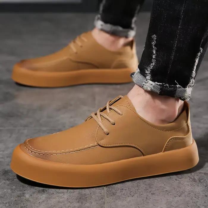 Chaussures décontractées brogues pour hommes en cuir véritable, baskets pour affaires, chaussures personnalisées et tendance pour printemps automne occasions spéciales