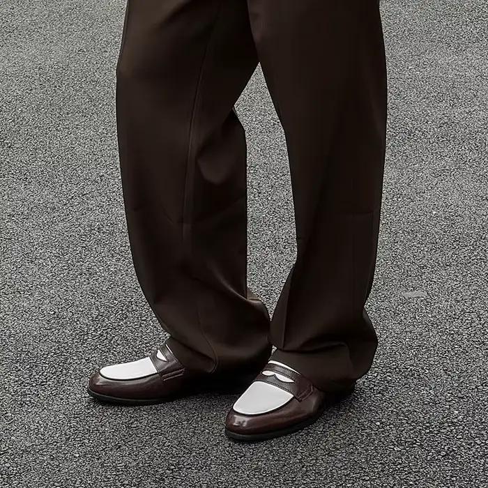 2025 Chaussures en cuir pour hommes Mocassins confortables à enfiler Yuppie Brogue