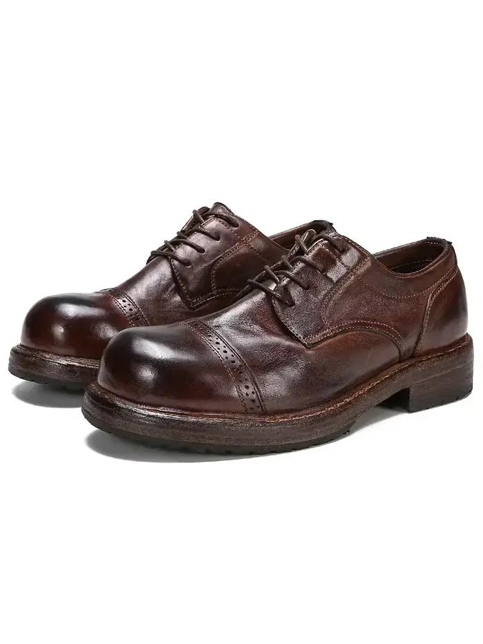 Chaussures en cuir sculptées à grosse tête pour hommes
