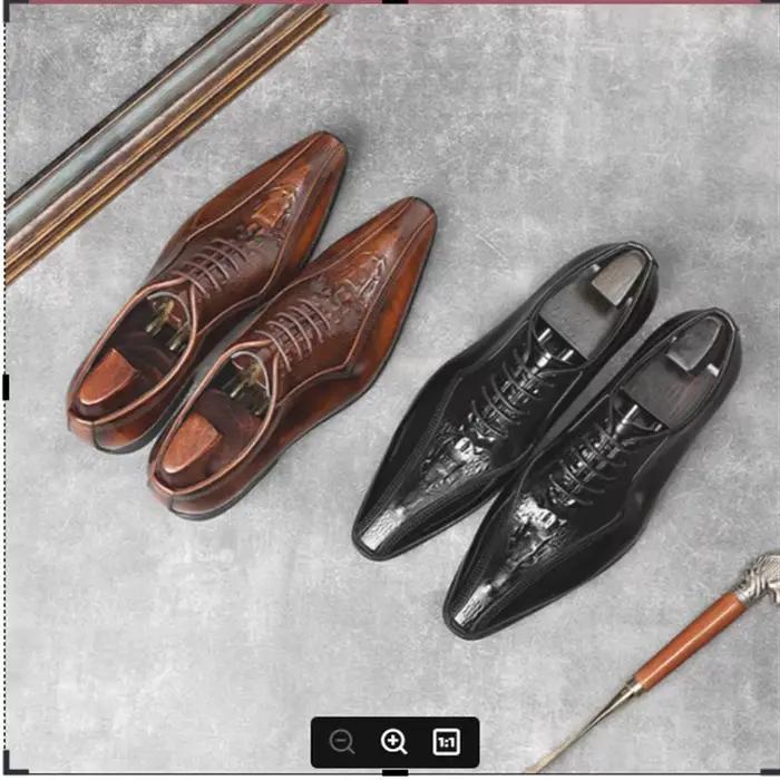 Shoe Guy. Chaussures provoqué en cuir pour hommes