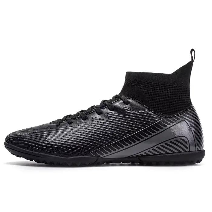Chaussures de football TF unisexes pour adultes, tissu PU respirant, semelle en caoutchouc à crampons denses, antidérapantes, résistantes à l'usure, entraînement sur gazon artificiel