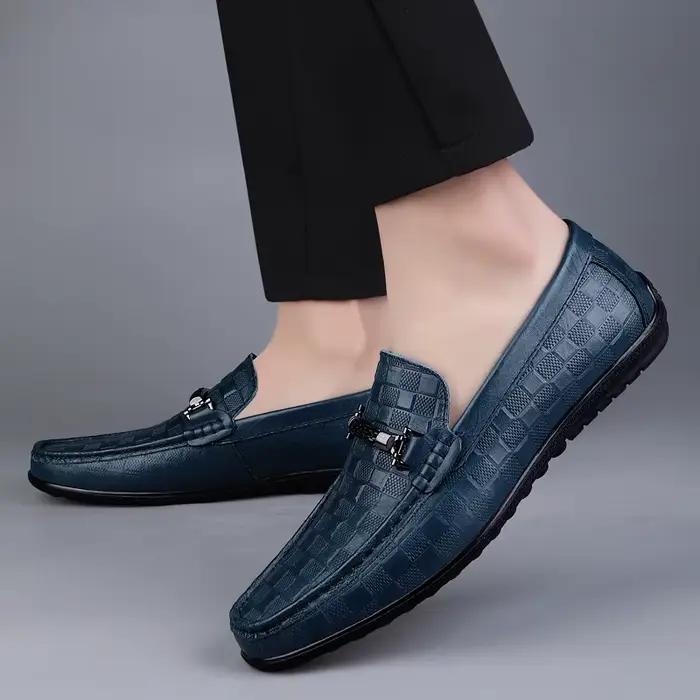 2025 nouveaux mocassins noirs hommes en cuir de haute qualité chaussures