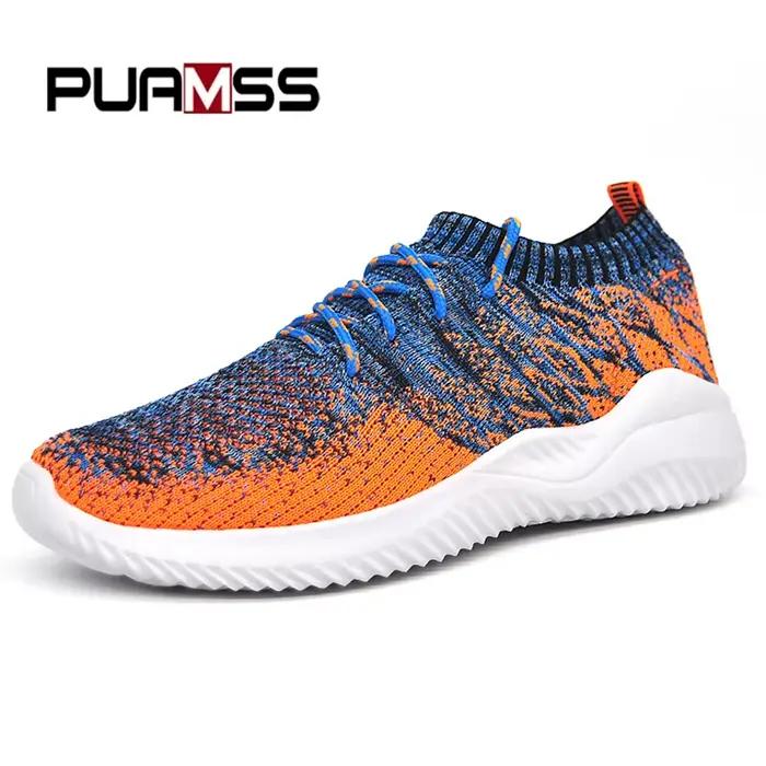 Chaussures de course pour hommes stabilisantes en polyester avec maille aérée pour course légère et randonnée multisports