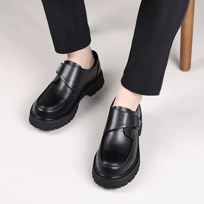 Chaussures décontractées en cuir italien pour hommes Oxford avec plateforme solide et semelle en caoutchouc pour toutes les occasions printemps automne