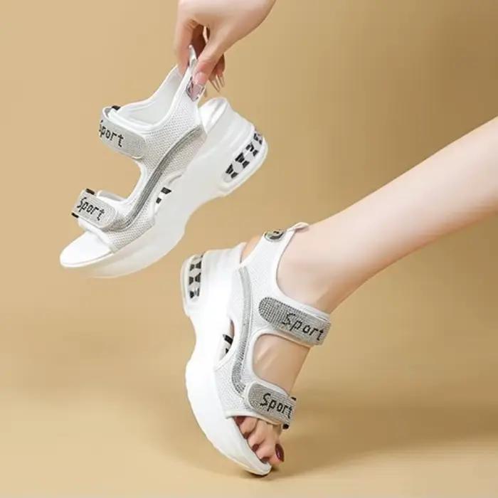 Sandales d'été bout rond confortables décontractées élégantes et sexy à talons hauts pour femmes occasions spéciales
