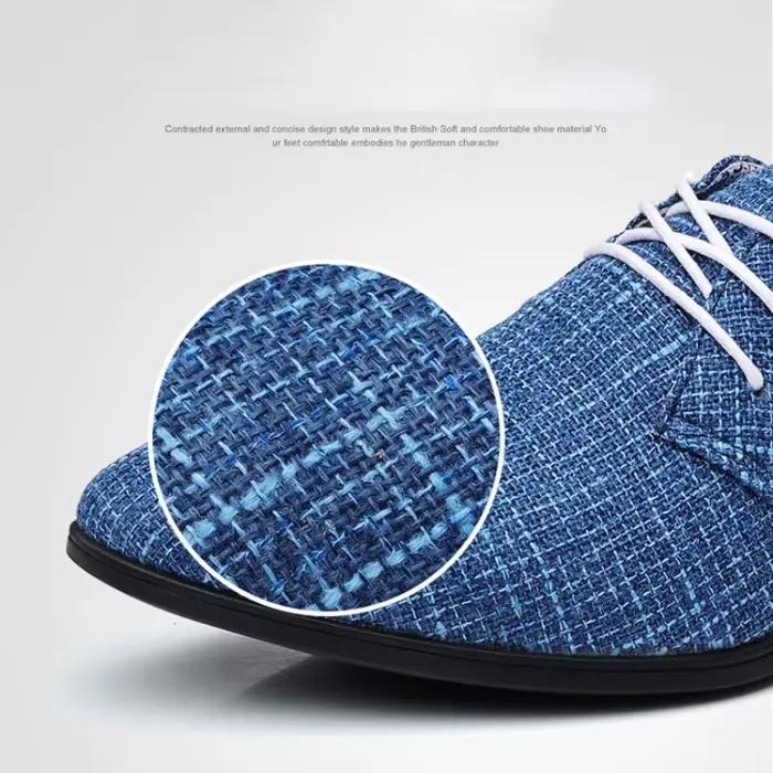 Chaussures Oxford UXST Bout Pointu Chanvre Toile Pour Hommes Occasions Spéciales Tailles 35-49