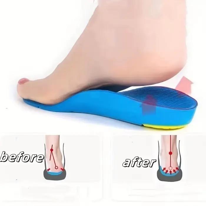 1 paire de semelles intérieures de soutien de la voûte plantaire unisexes avec coussin de talon en forme de U