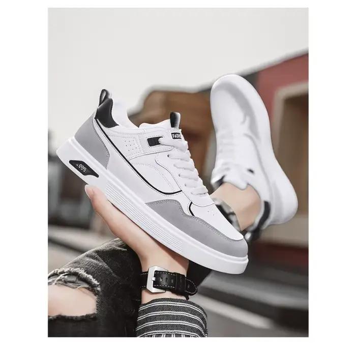 Chaussures décontractées pour homme, baskets en cuir confortables pour la marche quotidienne, respirantes, légères, durables et polyvalentes
