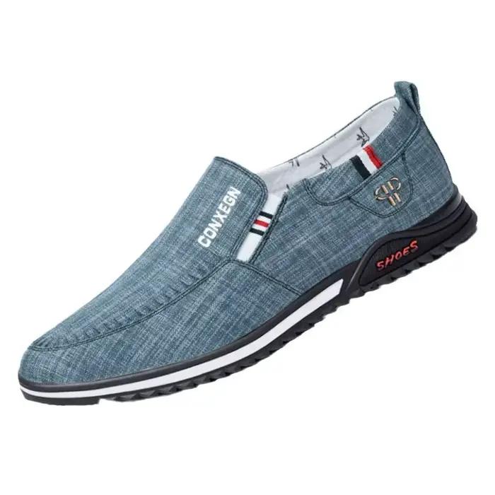 Chaussures de conduite décontractées pour hommes en toile de lin