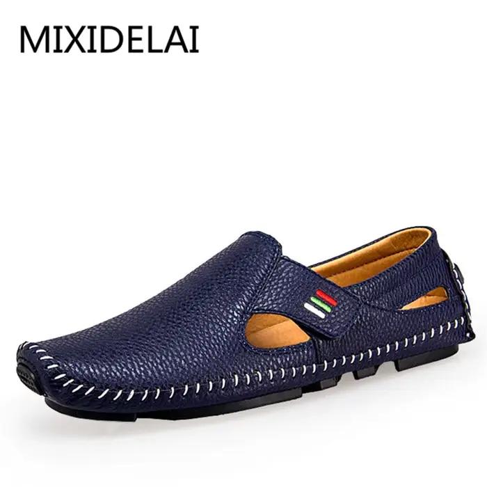 Mocassins MIXIDELAI tendance pour hommes – Chaussures décontractées respirantes d'été à scratchs pour la conduite et la