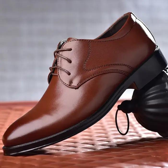 Chaussures en cuir noir pour hommes Oxfords élégants bout pointu pour événements formels mariage cérémonies d'affaires soirée grande taille