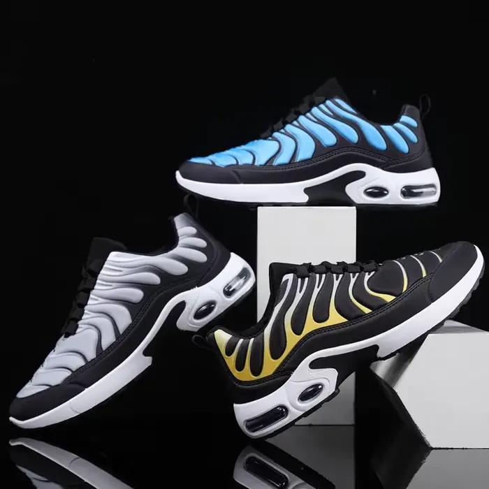 Chaussures de course pour hommes, baskets décontractées tendance à tige basse, respirantes en maille, à lacets, talon plat confortable