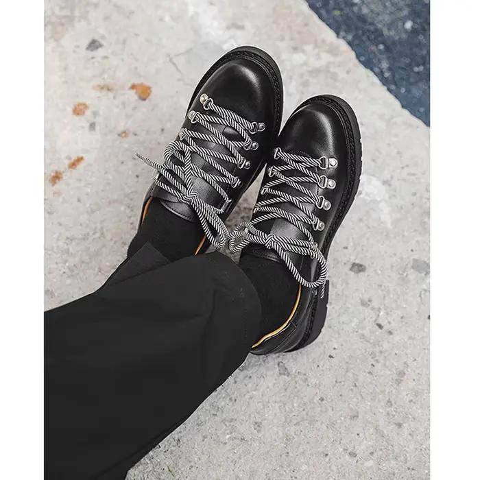Chaussures en cuir véritable hommes Derbys printemps automne marque plate chaussures pour homme chaussures noires Cool mode Style grande taille 45 D616