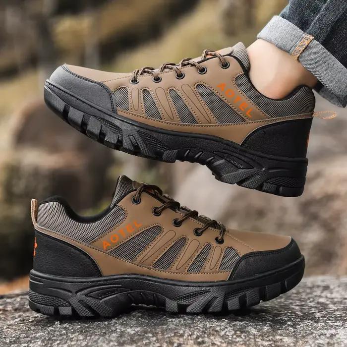 Chaussures de randonnée tendance homme résistantes à l'usure antidérapantes semelle large pour hiver et activités de plein air
