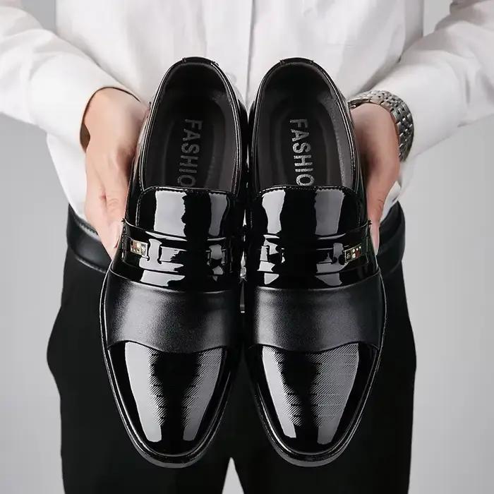Chaussures en cuir pour hommes mariage formel Oxfords affaires décontracté bureau chaussures de travail pour hommes classique luxe pointu hommes chaussures habillées
