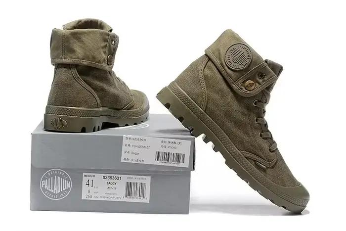 Original PALLADIUM Pallabrouse vert baskets tourner hommes femmes vêtements de travail bottines toile chaussures