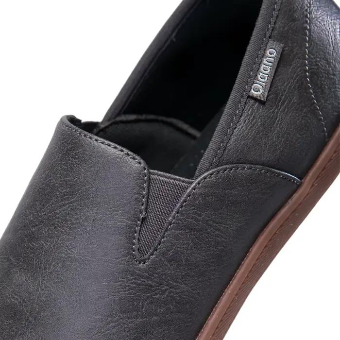 Oiaano bout large hommes chaussures minimalistes baskets confortables en cuir chaussures décontractées noir sans lacet loisirs mocassins conduite bureau